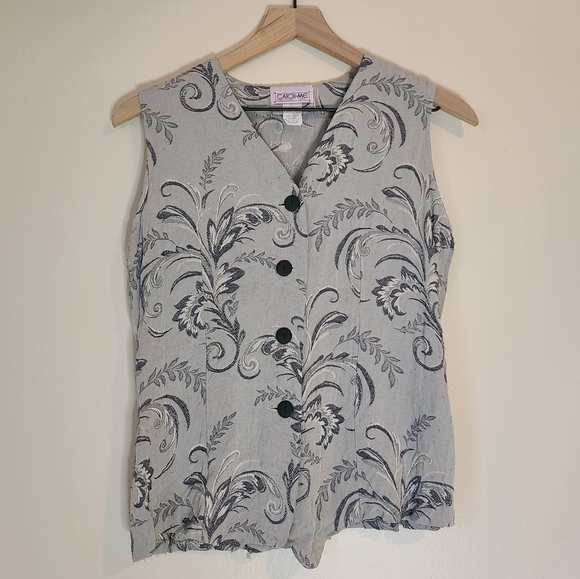 Vintage Catch Me Sage Matching Vest Short Srt - Picture 4 of 16